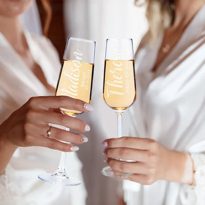 Personalized Wedding Champagne Flute Set for Bridal Party