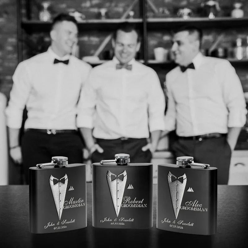 Personalized Wedding Flasks For Groomsmen