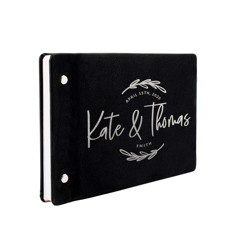 Personalized Wedding Guest Book - Laser Engraved, Leather Registry Book | B08CJPPL3R - D8 - GiftShire