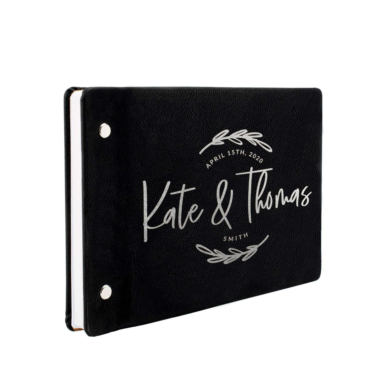 Personalized Wedding Guest Book - Custom Oval Floral Design Guest Book - GiftShire