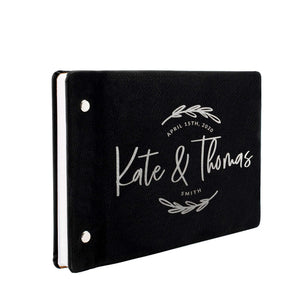 Personalized Wedding Guest Book - Custom Oval Floral Design Guest Book - GiftShire