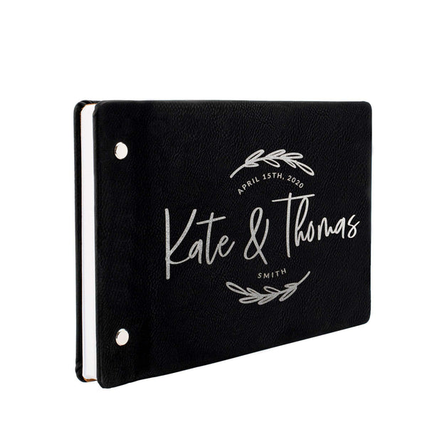 Personalized Wedding Guest Book - Custom Oval Floral Design Guest Book - GiftShire