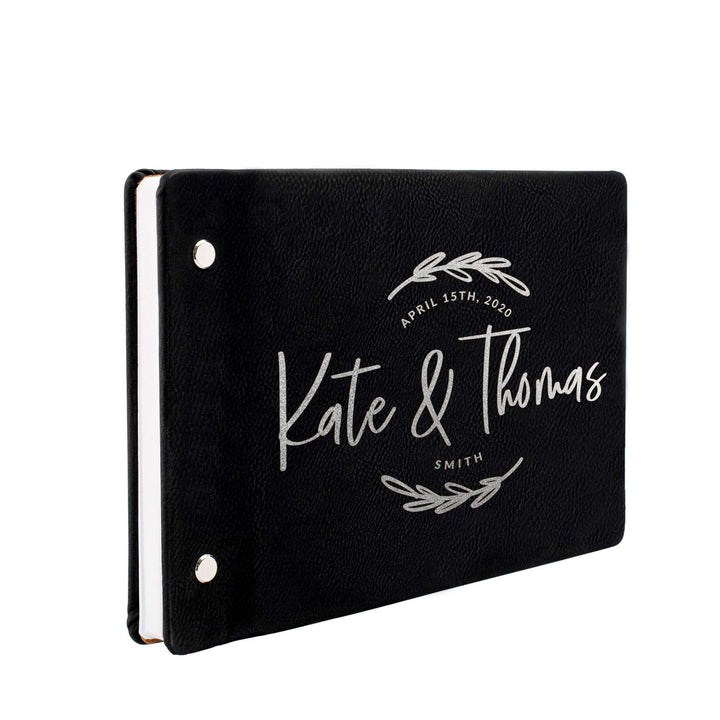 Personalized Wedding Guest Book - Custom Oval Floral Design Guest Book - GiftShire