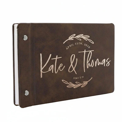 Oval Floral Design Guestbook - Personalized with Names