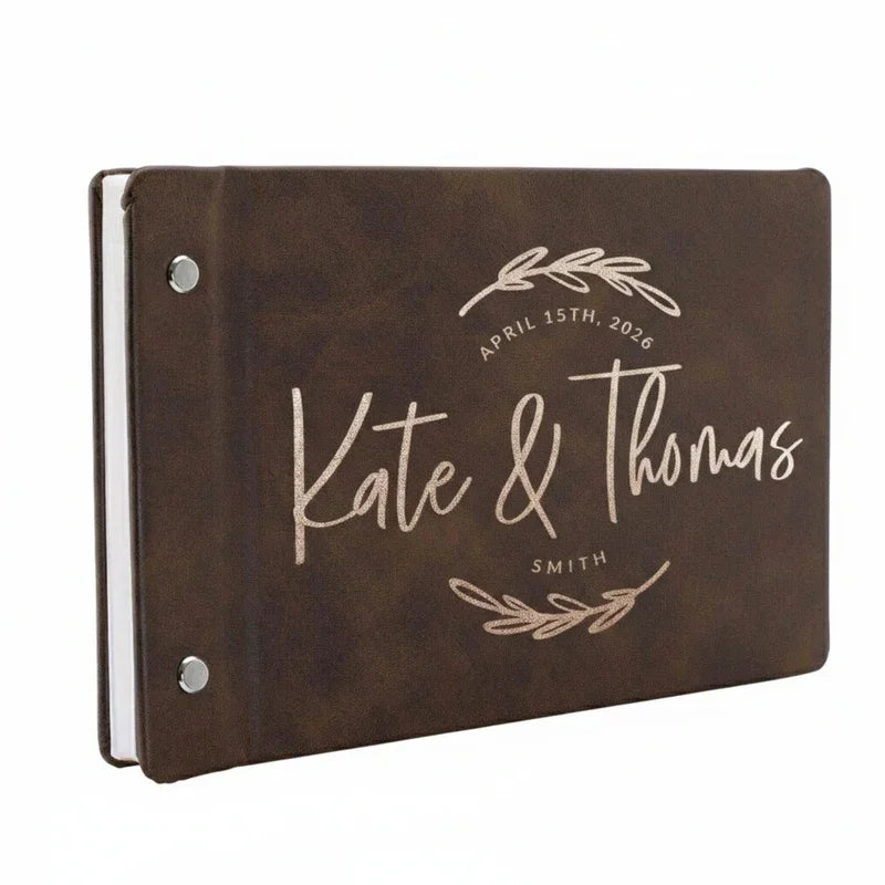 Oval Floral Design Guestbook - Personalized with Names