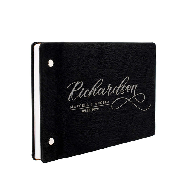 Personalized Wedding Guest Book - Laser Engraved, Leather Registry Book | B08CJX95ZB - D4 - GiftShire