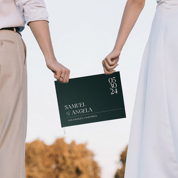 Personalized Wedding Guest Book, No Lines, 70 Blank Sheets - GiftShire