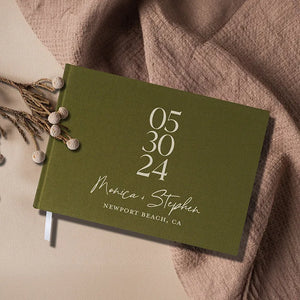 Personalized Wedding Guest Book, No Lines, 70 Blank Sheets - GiftShire