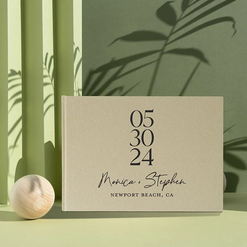Personalized Wedding Guest Book, No Lines, 70 Blank Sheets - GiftShire