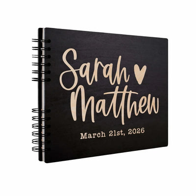 Wedding Memories in Wooden Keepsake - Engraved Guestbook
