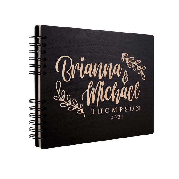 Personalized Wedding Guest Book - Rustic Wedding Registry Book with Name, Date | B0943XHNDK - D8 - GiftShire