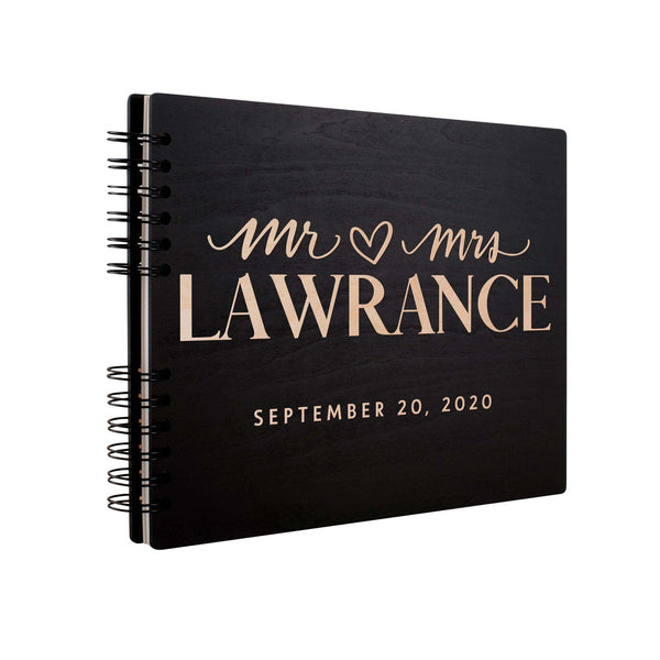 Custom Wooden Guest Book- Personalized Guest Book, Gift for Couple - GiftShire