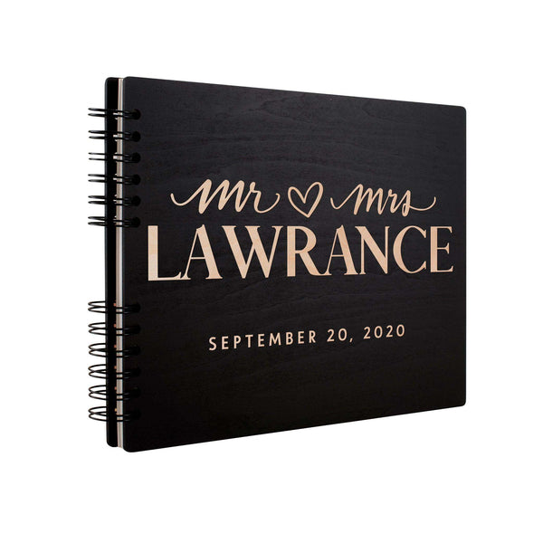 Personalized Wedding Guest Book - Rustic Wedding Registry Book with Name, Date | B0954XWL8X - D3 - GiftShire