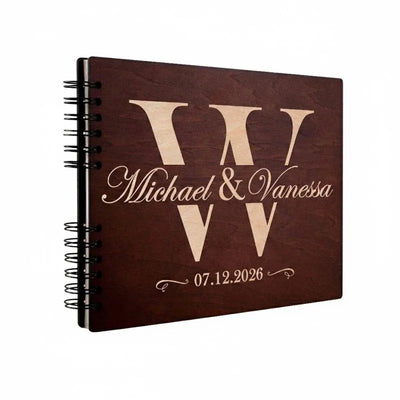 Rectangular Wedding Guestbook - Custom Engraved Names