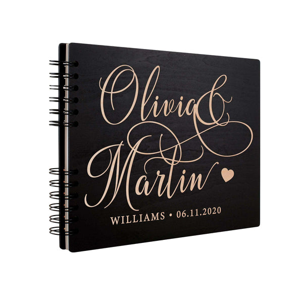Personalized Wedding Guest Book - Rustic Wedding Registry Book with Name, Date | B0954XWL8X - D9 - GiftShire