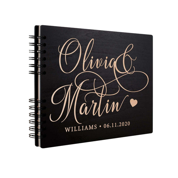 Personalized Wedding Guest Book - Custom Wooden Guest Book, Gift for Couple - GiftShire