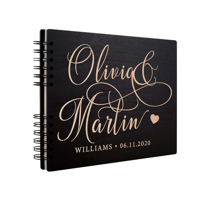 Personalized Wedding Guest Book - Custom Wooden Guest Book, Gift for Couple - GiftShire