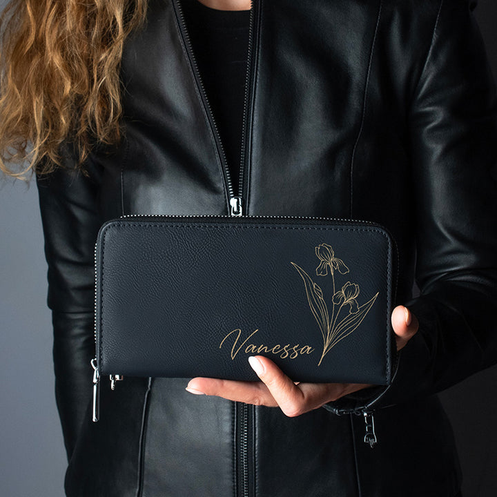 Personalized Women’s Wallet – Custom with Birthflower