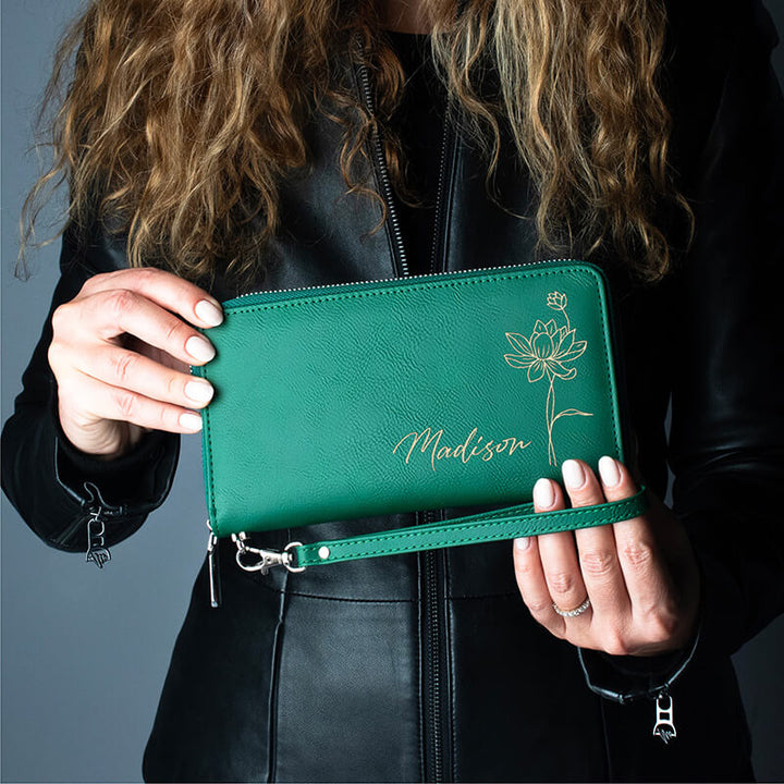 Personalized Women’s Wallet – Custom with Birthflower