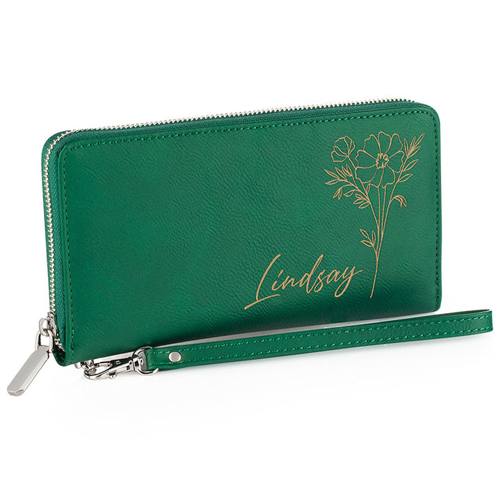 Personalized Women’s Wallet – Custom with Birthflower