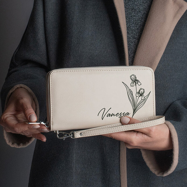 Personalized Women’s Wallet – Custom with Birthflower