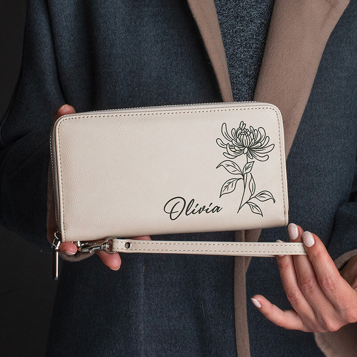 Personalized Women’s Wallet – Custom with Birthflower