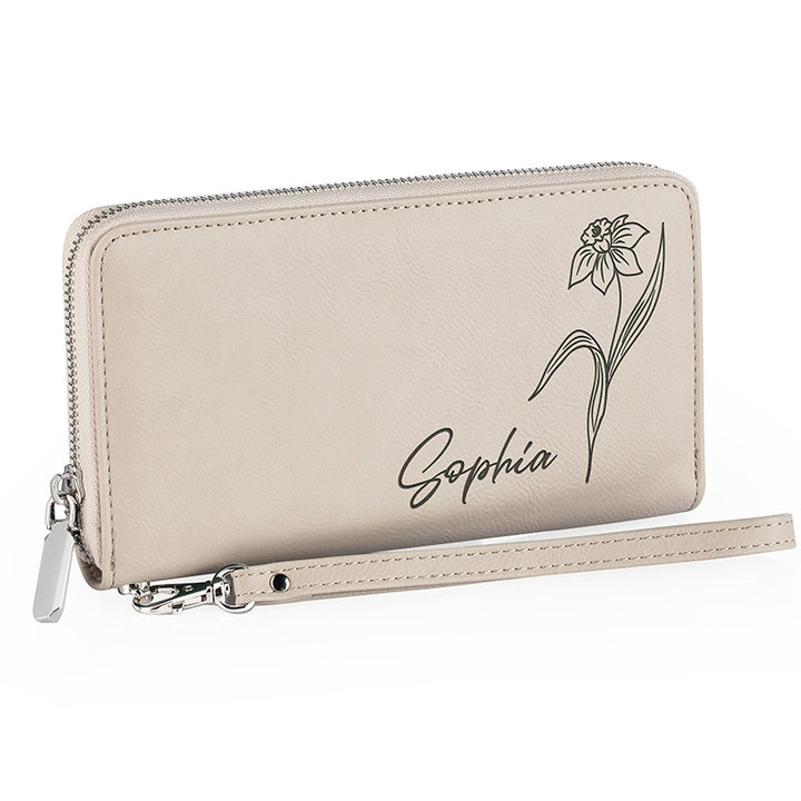 Personalized Women’s Wallet – Custom with Birthflower