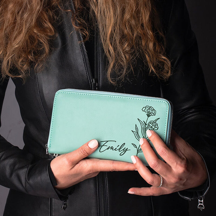 Personalized Women’s Wallet – Custom with Birthflower