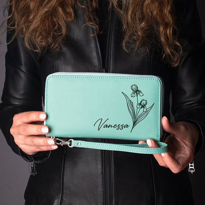 Personalized Women’s Wallet – Custom with Birthflower