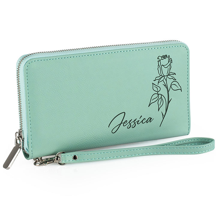 Personalized Women’s Wallet – Custom with Birthflower