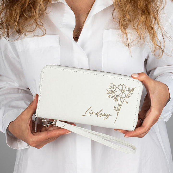 Personalized Women’s Wallet – Custom with Birthflower