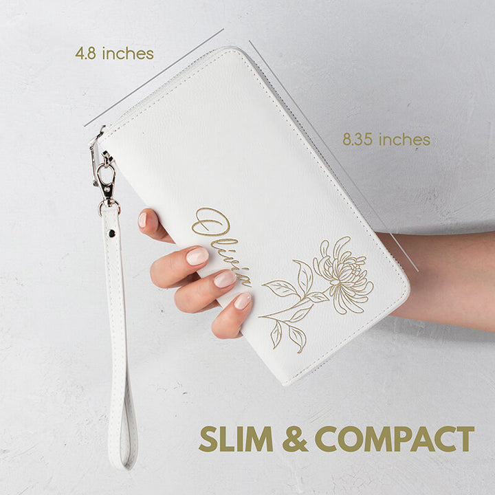 Personalized Women’s Wallet – Custom with Birthflower