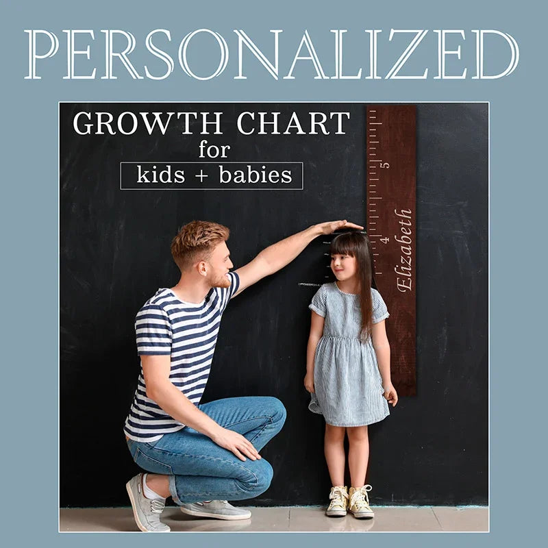 Personalized Wooden Chart, Growth Chart for Kids, Boys, Girls - GiftShire