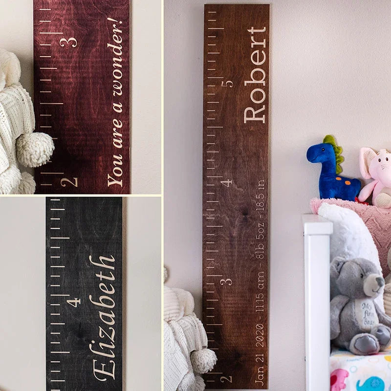 Personalized Wooden Chart, Growth Chart for Kids, Boys, Girls - GiftShire