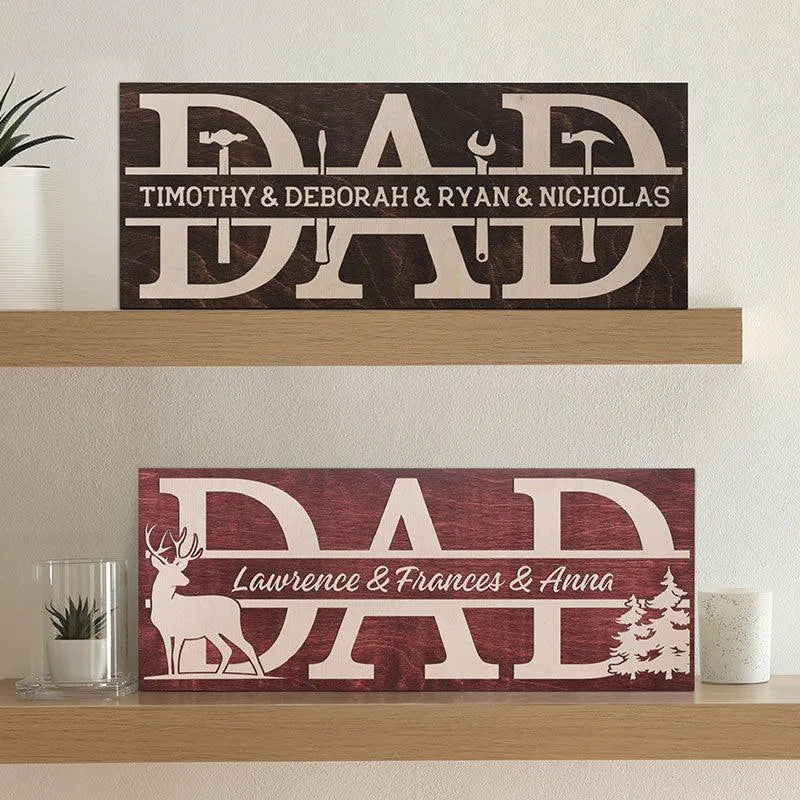 Personalized Wooden Dad Sign - GiftShire