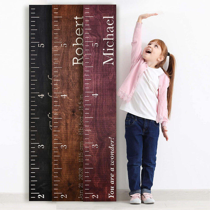 Personalized Wooden Chart, Growth Chart for Kids, Boys, Girls - GiftShire