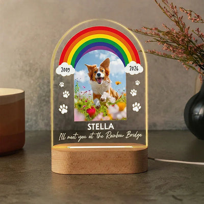 Pet Memorial Night Light with Photo & Name Customization