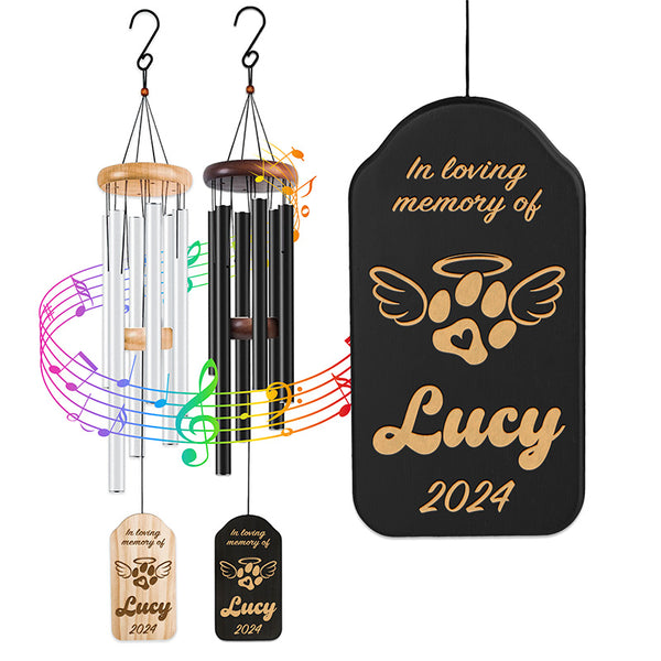 Pet Memorial Wind Chime with Name Personalization – Dog Memorial Gifts