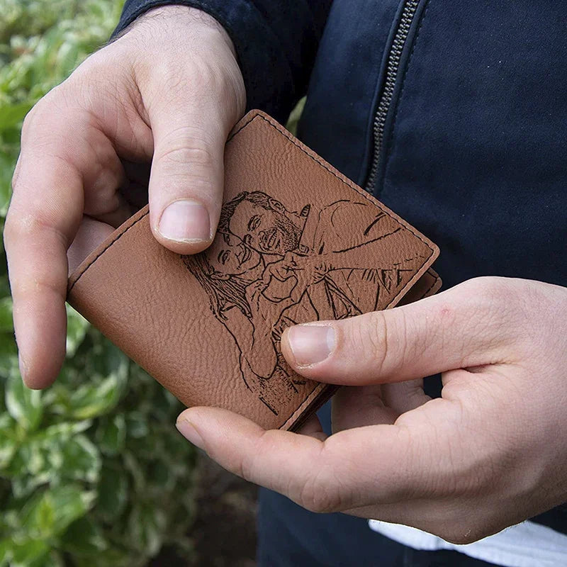 Photo Engraved Leatherette Wallet - GiftShire