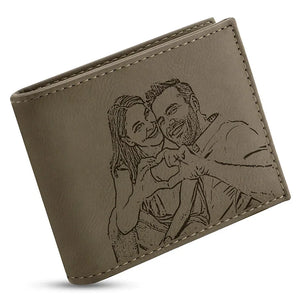 Photo Engraved Leatherette Wallet - GiftShire