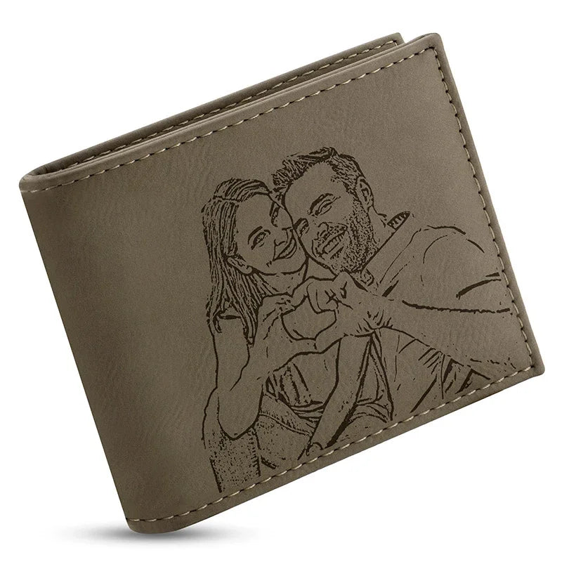 Photo Engraved Leatherette Wallet - GiftShire