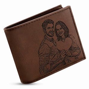Photo Engraved Leatherette Wallet - GiftShire
