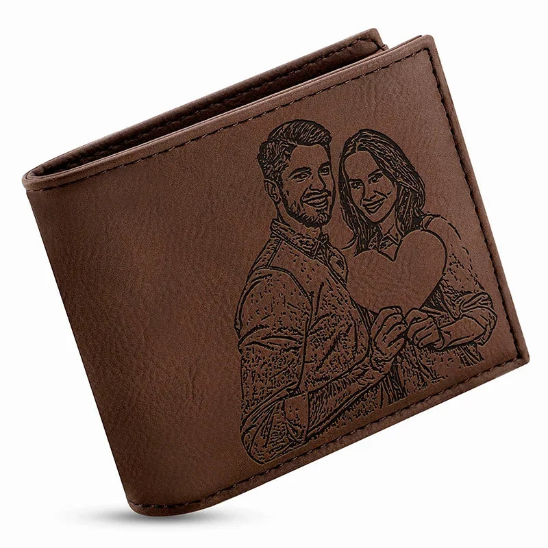 Photo Engraved Leatherette Wallet - GiftShire