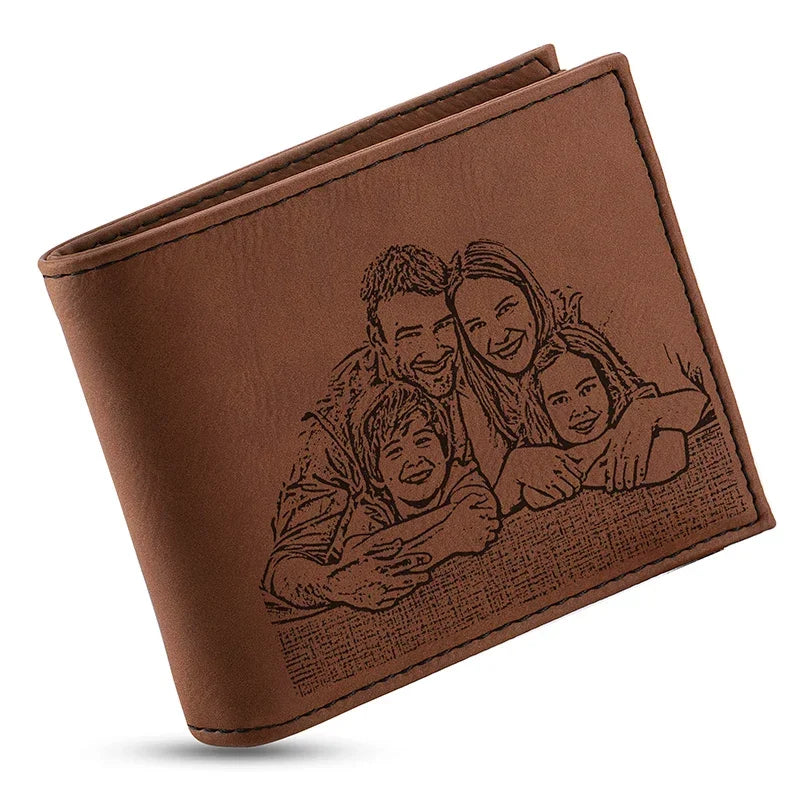 Photo Engraved Leatherette Wallet - GiftShire