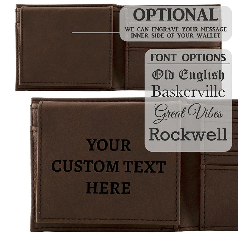 Photo Engraved Leatherette Wallet - GiftShire