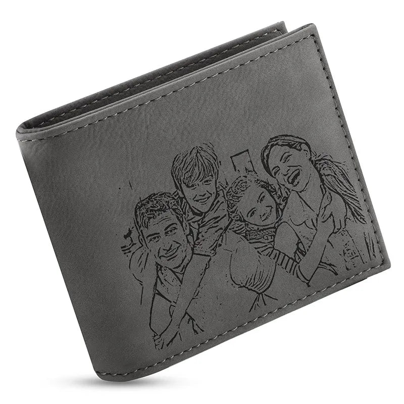 Photo Engraved Leatherette Wallet - GiftShire