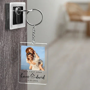 Photo on Keychain with Couples Personalized Names - GiftShire