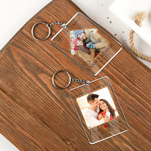 Photo on Keychain with Couples Personalized Names - GiftShire