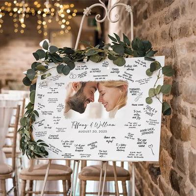 Photo Upload Wedding Guestbook – Custom with Names and Dates