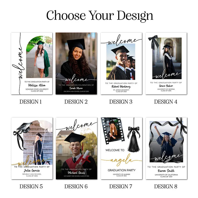 Photo Upload Graduation Party Welcome Sign – 4 Board Options